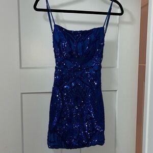 Knockout dress! Lucy in the sky, Starstruck  Sequin Dress in royal blue xs